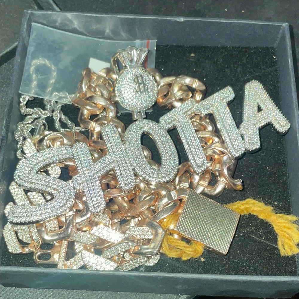 Gold and Silver Iced Out Shotta Necklace